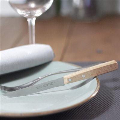 NOGENT - Boîte 20 couteaux à steak 11 cm Rouge/ Noir/ Hêtre - Classic Bois