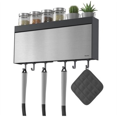 METALTEX - Dévidoir avec porte-épices 5 usages & 6 crochets TANGO inox