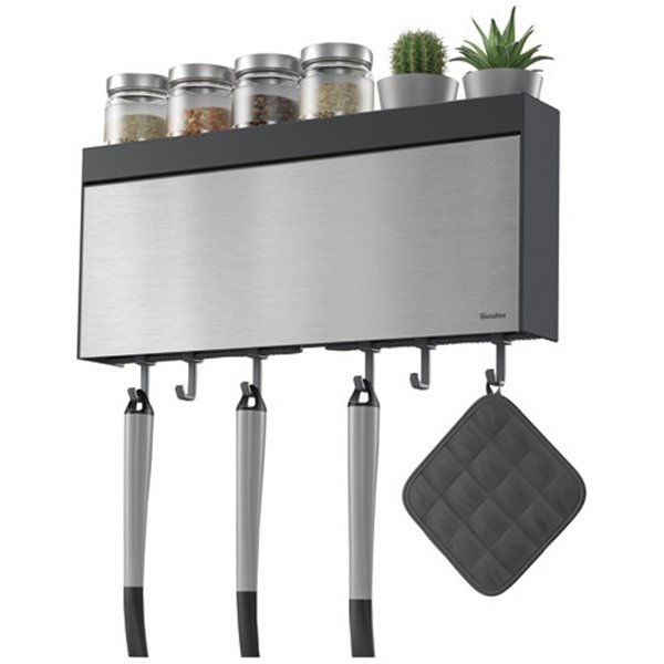 METALTEX - Dévidoir avec porte-épices 5 usages & 6 crochets TANGO inox