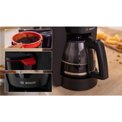 BOSCH - Cafetière filtre 10/15 tasses Noir Mat - MyMoment - TKA2M113