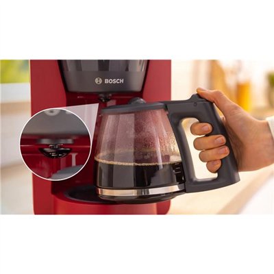 BOSCH - Cafetière filtre 10/15 tasses Rouge Mat - MyMoment - TKA2M114