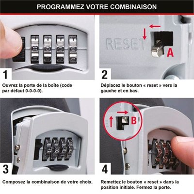 MASTER LOCK - Boîte à clé montage mural combinaison à chiffre crême