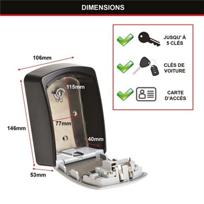 MASTER LOCK - Boîte à clé à montage mural format l
