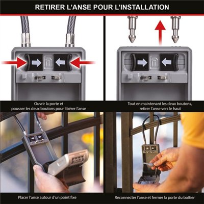 MASTER LOCK - Boite a clé amovible à anse flexible programmation 4 chiffres