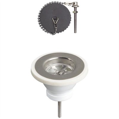 WIRQUIN - Bonde d'évier avec grille inox  Ø60mm avec bouchon