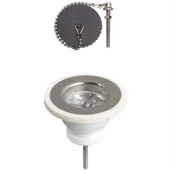 WIRQUIN - Bonde d'évier avec grille inox  Ø60mm avec bouchon