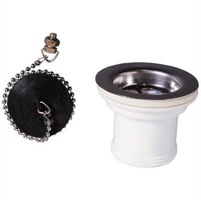 WIRQUIN - Bonde d'évier avec grille inox  Ø50mm avec bouchon