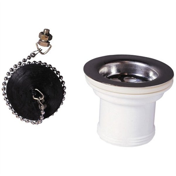 WIRQUIN - Bonde d'évier avec grille inox  Ø50mm avec bouchon