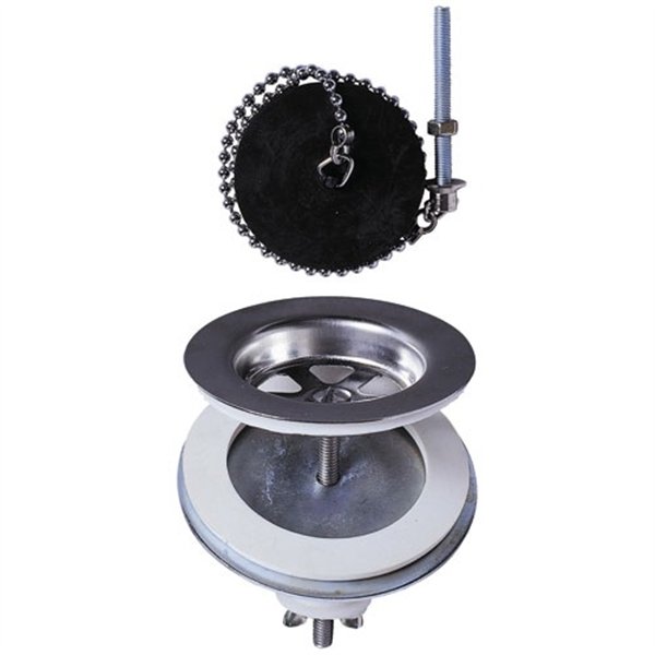 WIRQUIN - Bonde a plateau pour évier grès 2 bacs communicants  Ø60mm