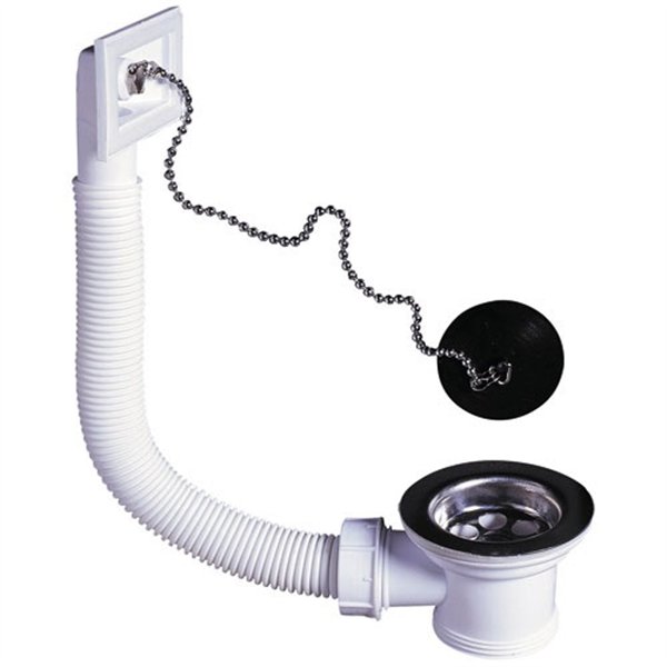 WIRQUIN - Bonde d'évier avec grille inox et trop plein  50mm