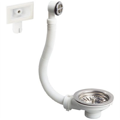 WIRQUIN - Bonde d'évier à panier inox avec trop plein 90mm