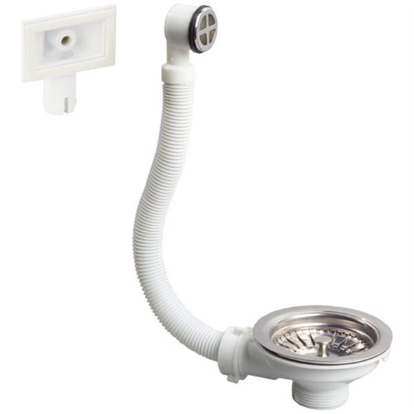 WIRQUIN - Bonde d'évier à panier inox avec trop plein 90mm