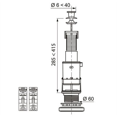 WIRQUIN - Mecanisme de chasse d'eau de wc simple à tirette