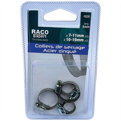 RACO EXPERT - Colliers de serrage 5mm 2x7-11mm et 2x10-19mm sc