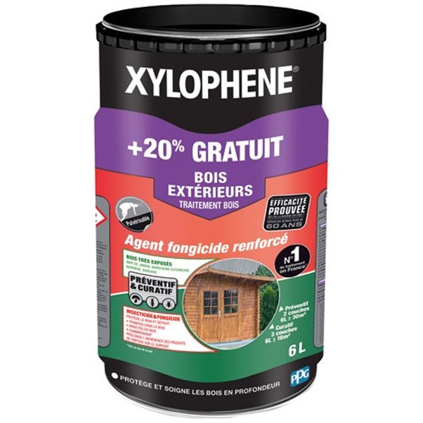 XYLOPHENE - Traitement bois extérieur 5 L +1 L sans propiconazole