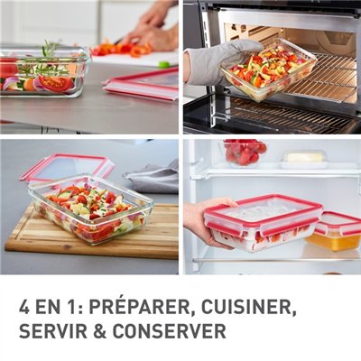 TEFAL - Boîte de conservation rectangulaire 0,45 L - Masterseal Glass
