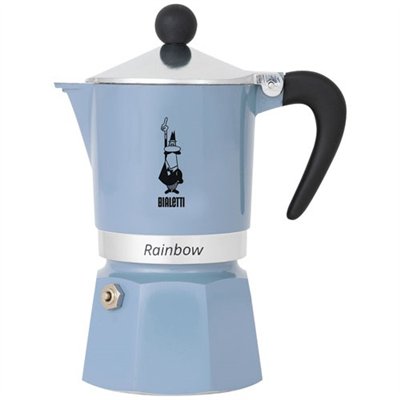 BIALETTI - Cafetière italienne 6 tasses Bleu Azur - Rainbow