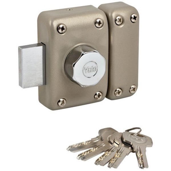 YALE - Verrou de porte à bouton longeur 30 mm beige