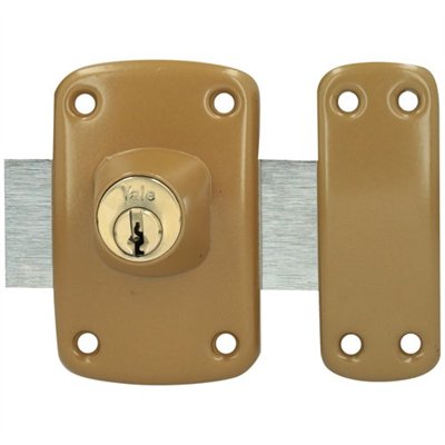 YALE - Verrou de porte à bouton cylindre Ø23 mm longeur 45mm marron
