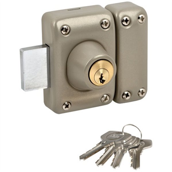 YALE - Verrou de porte à bouton cylindre Ø23 mm longeur 45mm beige