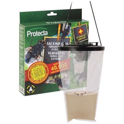 PROTECTA - Sac piège à mouches 3.5 L + 4 sachets de 25 g d'appât