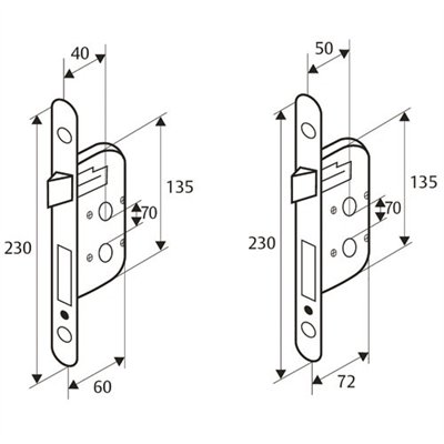 YALE - Serrure à encastrer 135 mm bec cane 40 mm réversible blanc