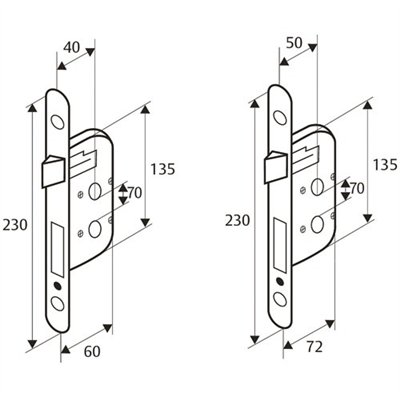 YALE - Serrure encastrer 135 mm bec cane condamn. réversible blanc