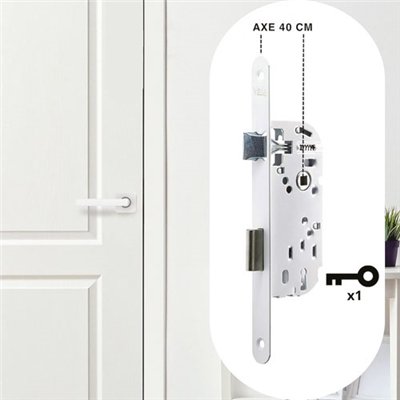 YALE - Serrure à encastrer 135 mm pene dormant demi tour blanc