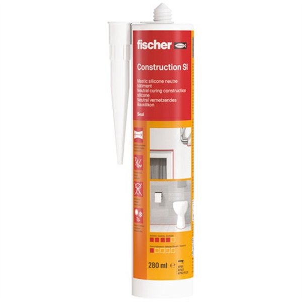 FISCHER - Mastic silicone batiment blanc 280 ml