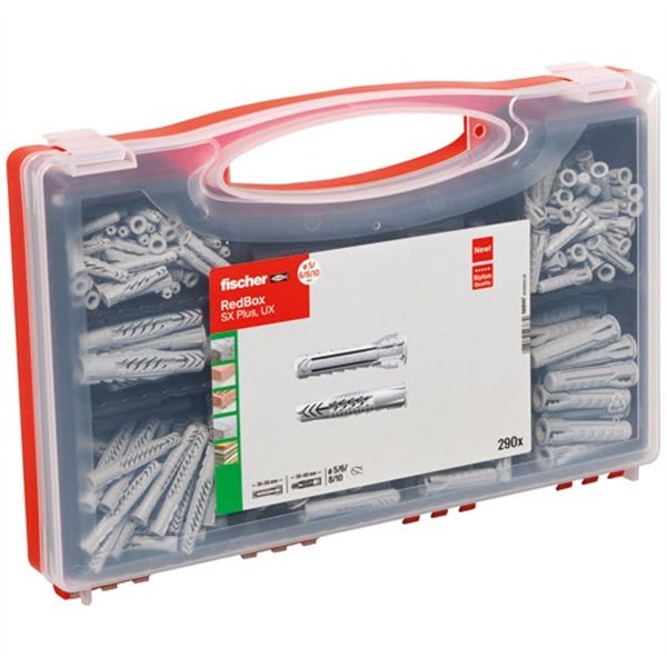 FISCHER - Coffret d'assortiment de 290 chevilles nylon