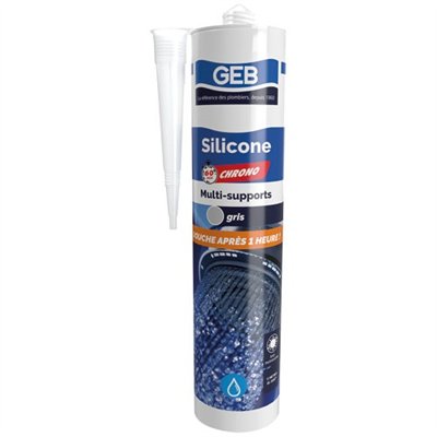 GEB - Mastic silicone 60 min chrono gris 280 ml