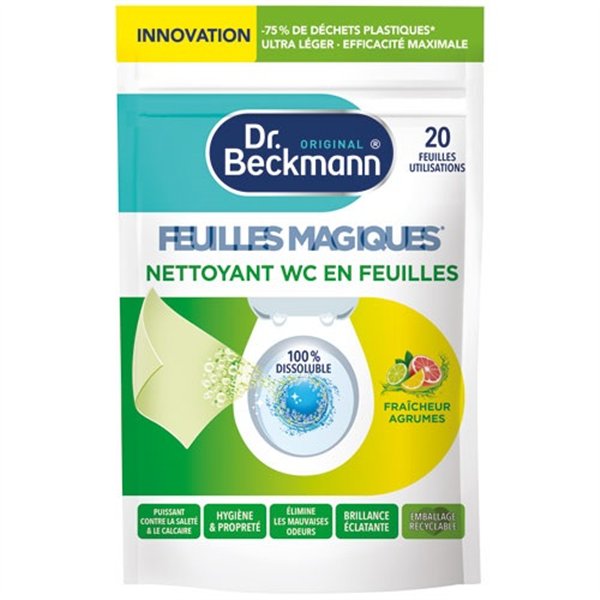 DR BECKMANN - Feuilles magiques nettoyant wc fraicheur agrumes x 20