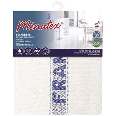 MENATEX - Serpillière gaufrée supérieure blanche 60 x 100 cm