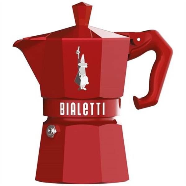 BIALETTI - Cafetière italienne 3 tasses Rouge - Moka Exclusive