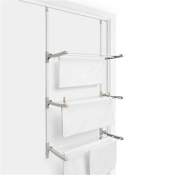 RAYEN - Séchoir à porte blanc et gris