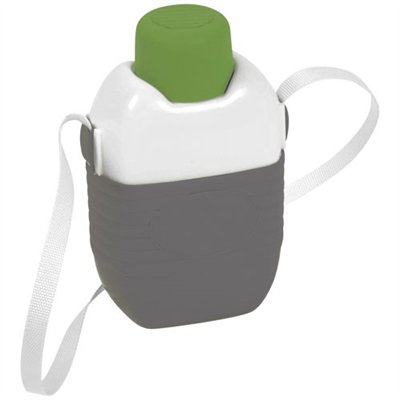 EDA - Gourde isotherme 1 L gris galet blanc bouchon vert matcha