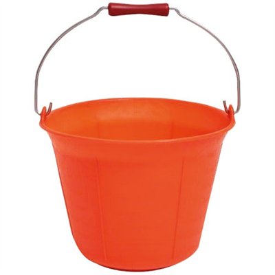 VINMER - Seau de macon polyéthylene orange fluo avec poignee 11 l