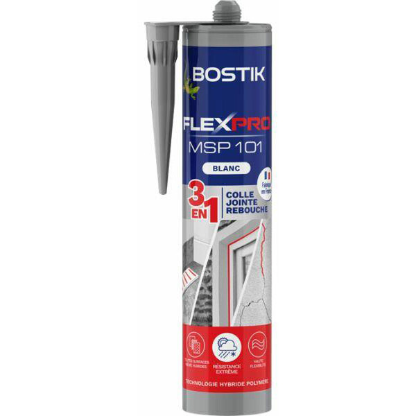 BOSTIK - Mastic Colle Flexpro MSP 101 Blanc 290 ml