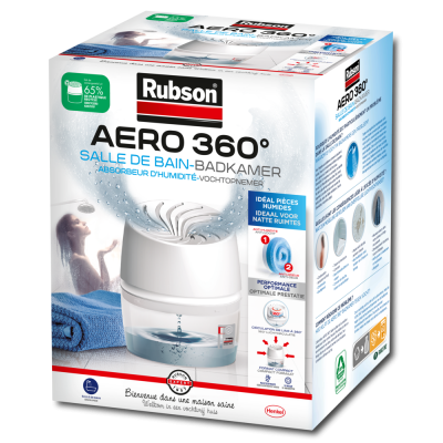 RUBSON - Absorbeur AERO 360° + 1 Recharge Tabs 450 g