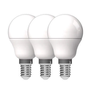 PROLIGHT - Ampoules Opaques Sphériques LED E14 Blanc Chaud Lot de 3