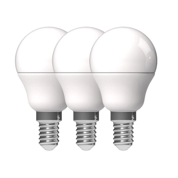 PROLIGHT - Ampoules Opaques Sphériques LED E14 Blanc Chaud Lot de 3