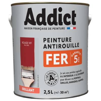 ADDICT - Peinture Fer Antirouille Brillante 2.5L