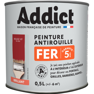 ADDICT - Peinture Fer Antirouille Brillante 0.5L