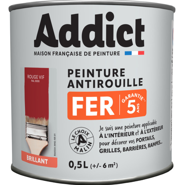 ADDICT - Peinture Fer Antirouille Brillante 0.5L