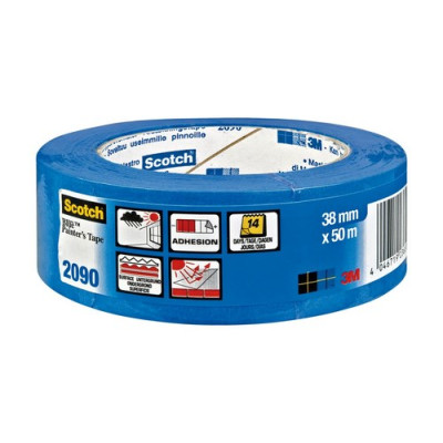 3M - 2090 Adhésif de Masquage Professionnel Longue Durée Multi-Surfaces Bleu 36 mm x 50 m