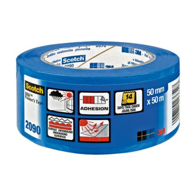 3M - 2090 Adhésif de Masquage Professionnel Longue Durée Multi-Surfaces Bleu 48 mm x 50 m