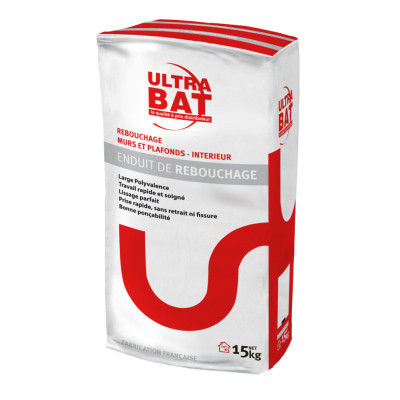 ULTRABAT - Enduit de Rebouchage Poudre Blanc Sac 15 kg