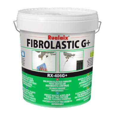 RUALAIX - RX-406G+ Fibrolastic G+ - Enduit-Mastic Fibré et Très Granité Spécial Fissures Vivantes 5 kg