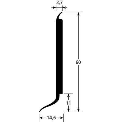 ROMUS - Plinthe PVC Semi-Rigide Romuflex 60mmx3m
