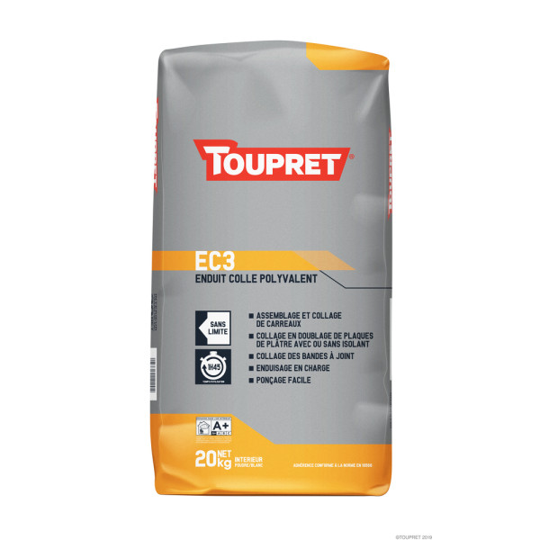 TOUPRET - EC3 Enduit Colle Polyvalent en Poudre Sac 20 kg